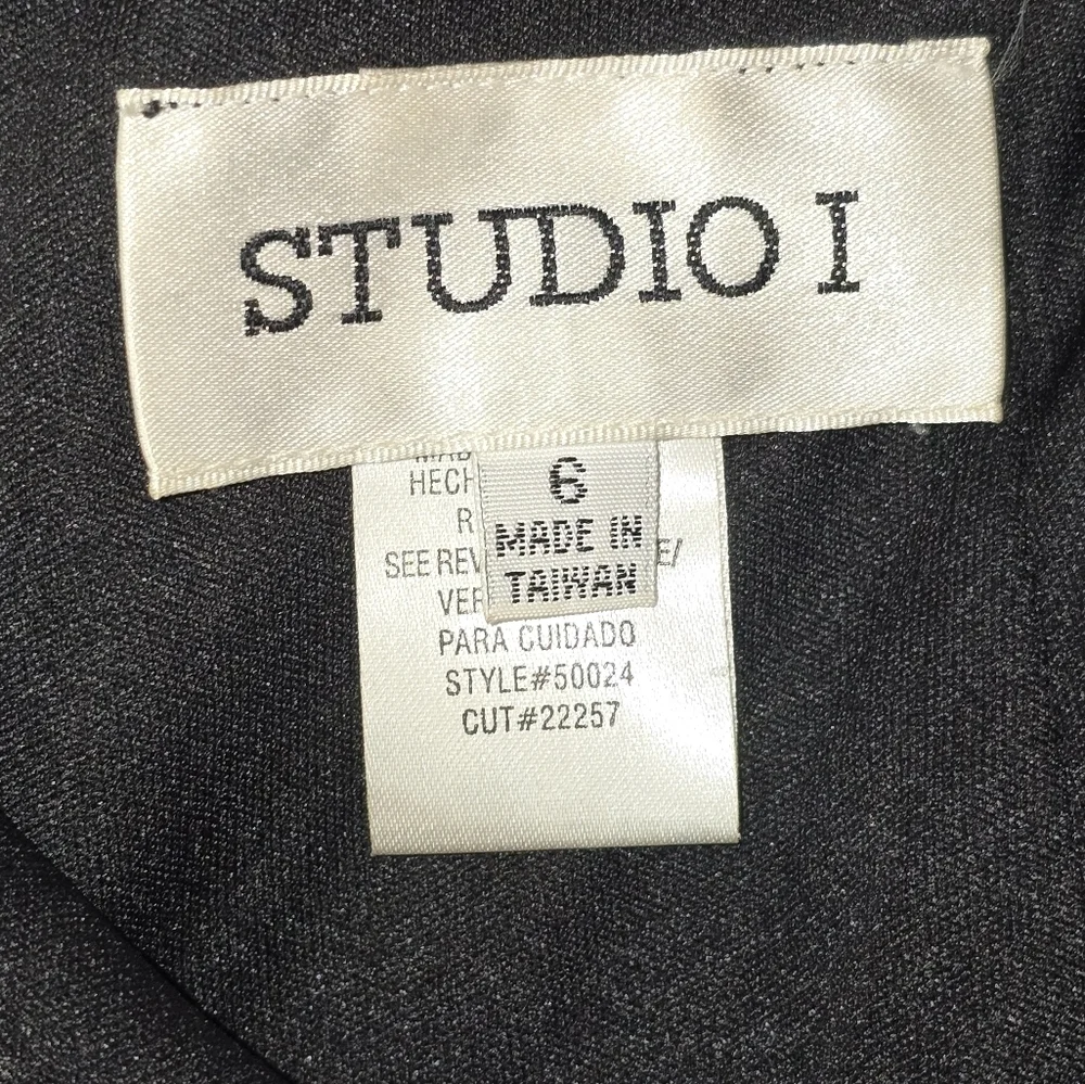Studio I Black Pants With Cascading Ruffles, Feminine, Fancy, Party, Chic Size 6 - Picture 4 of 6
